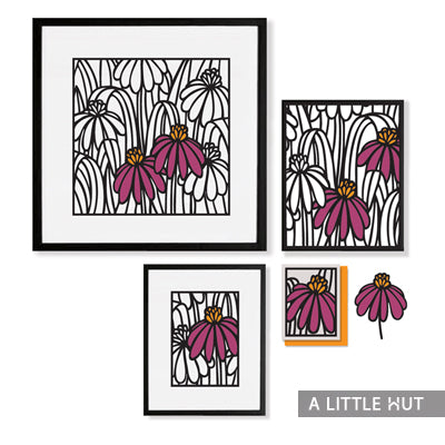 Blooming high wall art set