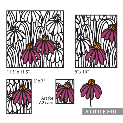 Blooming high wall art set