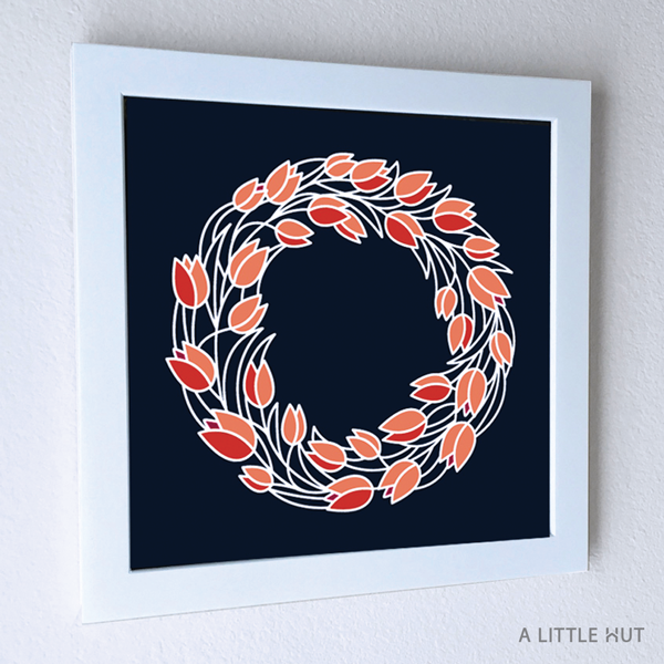 Tulips Wreath Wall Art - ALittleHut.com